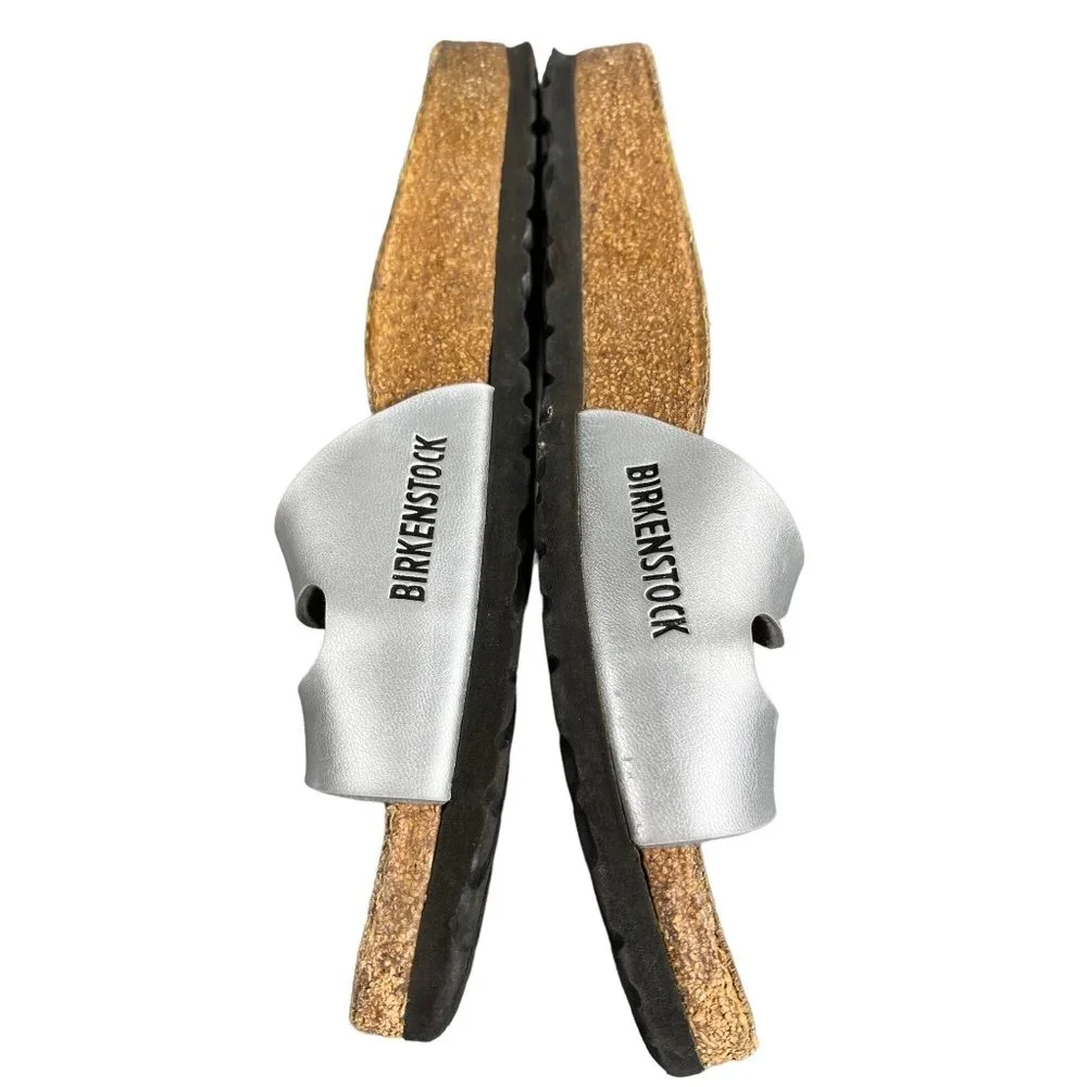 Birkenstock Women’s Silver Two-Strap Sandals